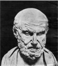 Гиппократ (460-377 гг. до н.э.). Древнегреческий врач и философ, основоположник гигиены (бюст II-III вв. до н.э. из Британского музея).