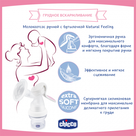 Ручной молокоотсос Chicco Natural Feeling - более продуктивное сцеживание